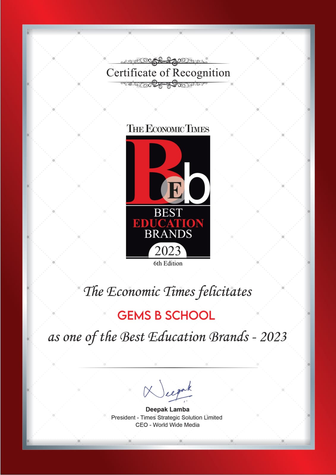 Best Education Brands in India 2023 by The Economic Times