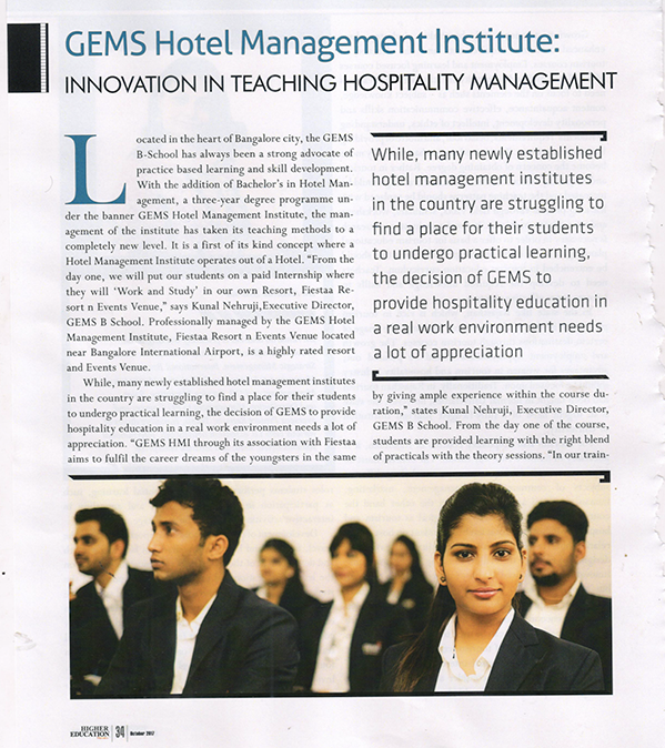 Higher Education Review’s Best Hotel Management Institutes in India