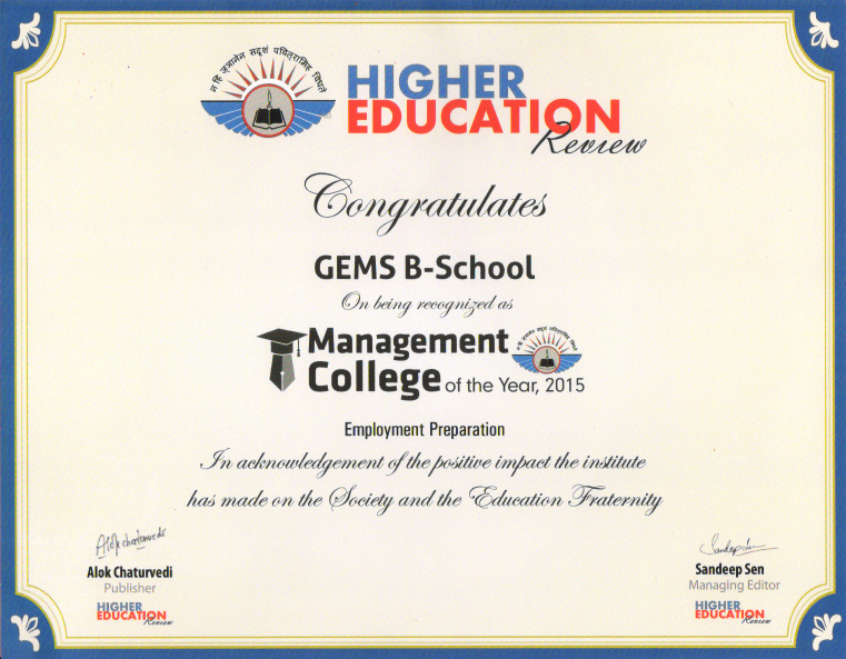 The Management College of the Year 2015
