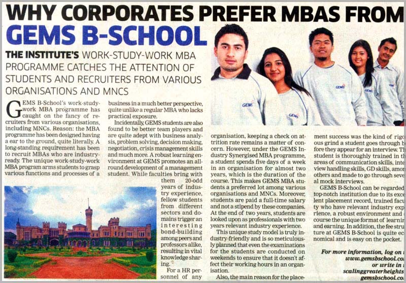 Why Corporates prefer MBAs from GEMS B SCHOOL