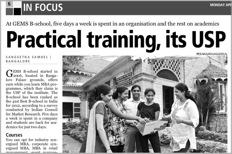 Practical Training, its USP